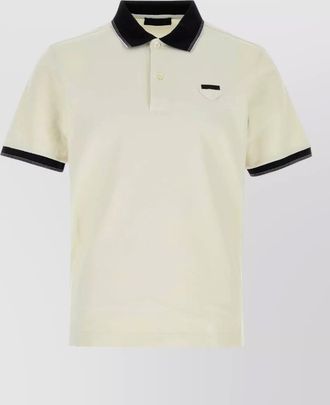 Prada striped cotton piqu&eacute; polo shirt