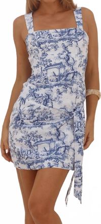Runaway The Label Delia Square Neck Mini Dress In Daydream Blue