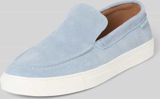 Poelman Loafer aus echtem Leder mit Logo-Detail in Hellblau, Gr&ouml;&szlig;e 41