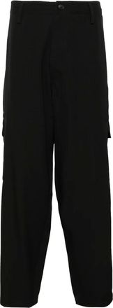 Yohji Yamamoto Pantaloni in gabardine di lana - Nero