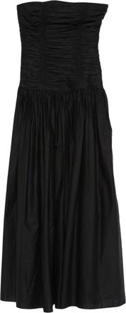 Matteau Drop-Waist Strapless Midi Dress - Womens - Organic Cotton