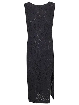 Pinko Rebrod&eacute; Lace Midi Dress with Floral Embroidery