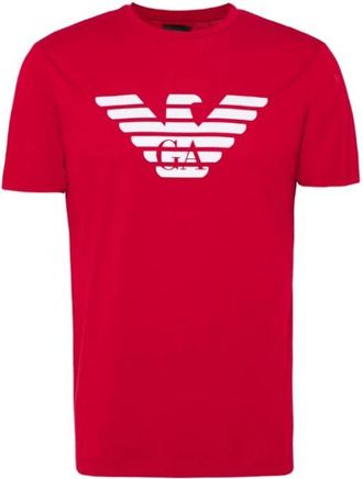 Emporio Armani Basis Rood Adelaar T-Shirt Unisex - Heren - T-shirts - Rood - XL - Katoen - Tops