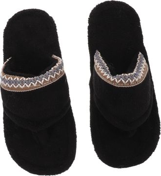 PartyKindom Warm Thick Sole Slippers for Women Cozy Breathable Indoor Bedroom Shoes Lightweight Summer Sandals Insulated Black Footwear