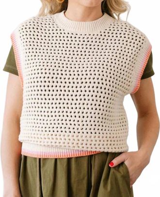 Sunshine Tienda Kennedy Sweater Vest In Peach