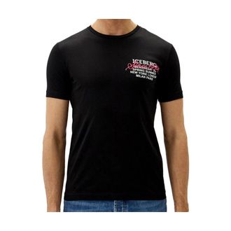Iceberg T-Shirts, male, Black, Size: L T-shirt