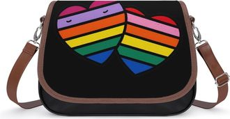 Generic Rainbows Heart Crossbody Bags for Women Shoulder Messenger Bag Purse Handbags