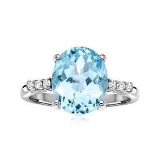 Ross-Simons Sky Blue Topaz Ring With. White Topaz in Sterling Silver