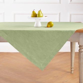 Solino Home Linen Table Throw - Athena, 52 x 52, 52 x 52 in Chambray Olive at Nordstrom, Size Medium