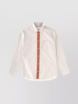Marni long sleeve shirt with chest pocket and trim