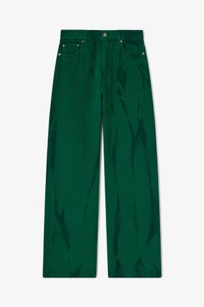 Ganni Fern Green Izey Jeans in Heavy Denim - Size 24W/33L Organic Cotton