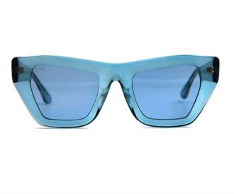 TIWI Womens Manila Sunset Bliss Sunglasses In Crystal Blue With Blue Lenses