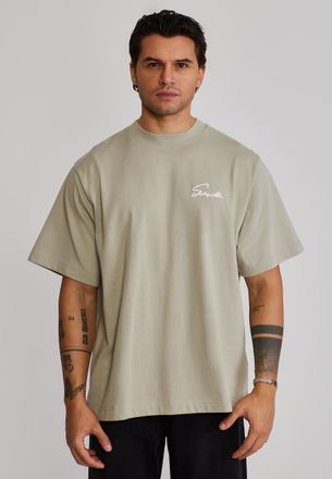Siksilk Mens Light Green Script T-Shirt XXL