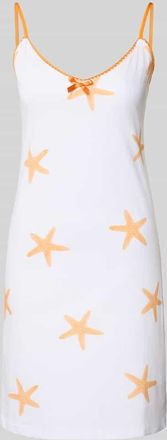 Louis & Louisa Regular Fit Minikleid mit Zierschleife Modell Sommerliebe in Orange, Gr&ouml;&szlig;e XL