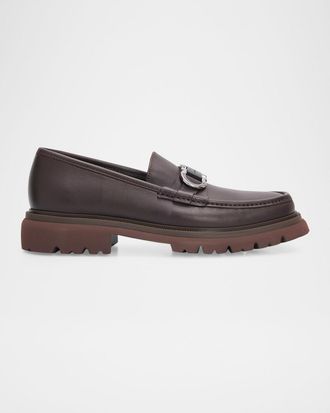 Ferragamo Men & apos;s Cocoon Gancini Leather Penny Loafers