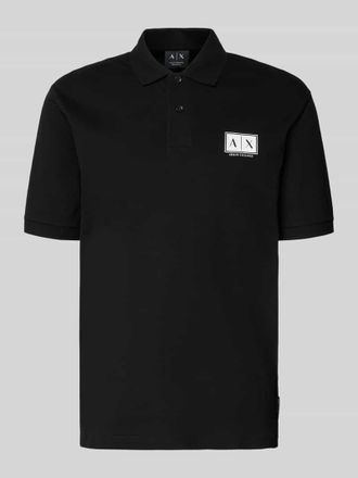 A|X Armani Exchange Regular Fit Poloshirt mit Knopfleiste in Black, Gr&ouml;&szlig;e XXL