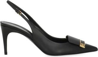 Sergio Rossi Schoenen, Dames, Zwart, 37 1/2 EU, Leer, sr Evolv Slingback