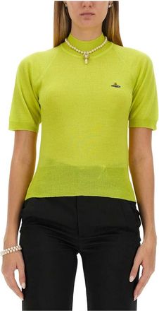 Vivienne Westwood Truien & Vesten, Dames, Geel, XS, Wol, Bea Turtleneck Top