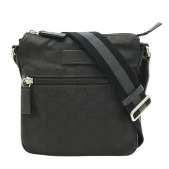 Gucci Vintage, unisex, Zwart, ONE Size, Nylon, Pre-owned Nylon Leather GG Shoulder Bag