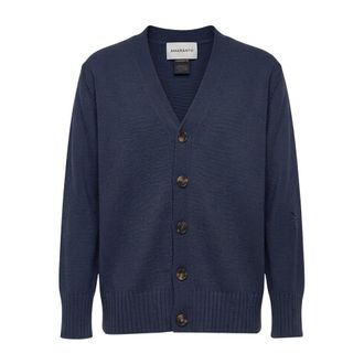 Amaranto Amar&aacute;nto - V-hals Vest - Heren - Truien - Blauw - Maat: L Wol