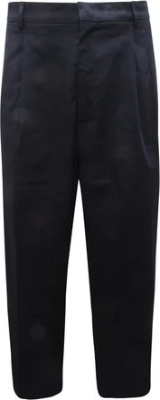 Amaranto B6D0025 Wijde Pijpen Broek - Heren - Straight fit broeken - Blauw - XL - Leer - Broeken
