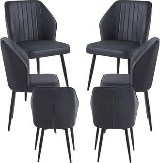 Regalos Miguel Packs Sillas Comedor - Pack 6 Sillas Wenye - Negro