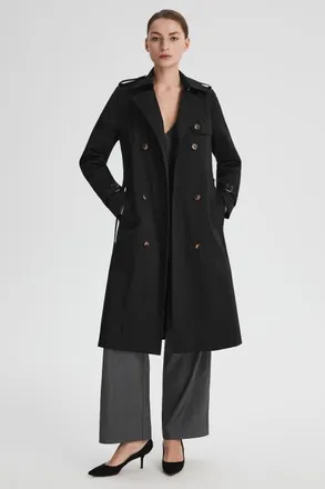Orolay Long Classic Trench Coat in Black at Nordstrom, Size X-Large