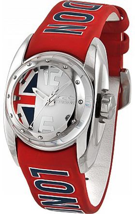 Chronotech Womens Kids Silver Dial Red Band Watch - One Size