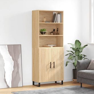 Berkfield Home Highboard Sonoma Oak 69.5x34x180 cm Engineered Wood in Brown
