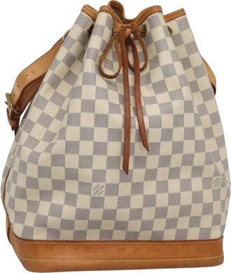 Louis Vuitton Noe Damier White Canvas Handbag (Pre-Owned)