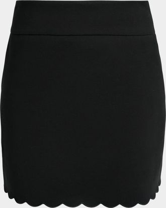 Chlo&eacute; Scalloped Soft Cavalry Mini Skirt