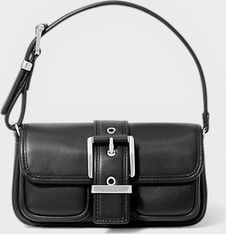 Michael Kors Womens Colby Leather Shoulder Bag Black - Size: O/S