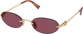 Miu Miu A54S Zonnebril - Dames - Accessoires - Geel - Maat: 51 MM