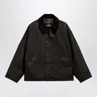 Barbour Black OS Transport waxed jacket