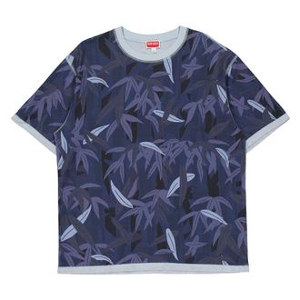 Kenzo Bamboo Leaf Camouflage Motif Cotton T-Shirt, Size Medium