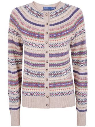 Ralph Lauren Sweater Cardigan 211B17769 001 Tan Multi