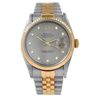 Rolex Pre-owned Rolex Datejust Automatic Diamond Grey Dial Unisex Watch 16233 GYDJ