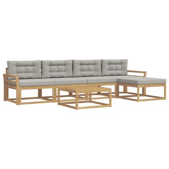 vidaXL Conjunto De Sof&aacute;s De Exterior 6 Pcs Blanco Y Gris Claro Vidaxl