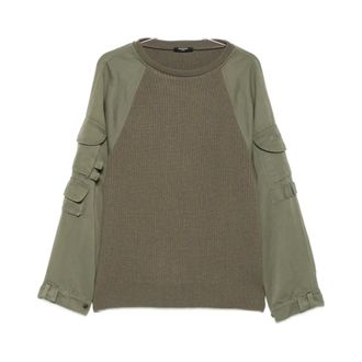 Balmain Jersey de Lana Merino Cargo - Knitwear - Hombre - Verde - L