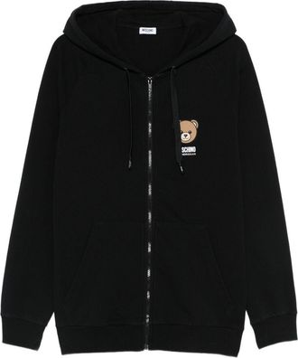 Moschino Black Teddy Bear Zip-Through Knit