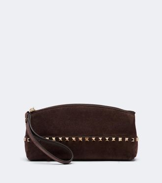 Valentino Garavani Rockstud Small suede pouch