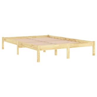 Berkfield Home Modern Bed Frame Solid Wood Pine 140x200 cm in Light Tan