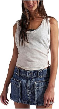 Free People Hera Studded Denim Mini Skirt Womens Skirt Juno : 29, Cotton/Denim