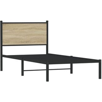 vidaXL Metal Bed Frame without Mattress Sonoma Oak 80x200 cm Vidaxl