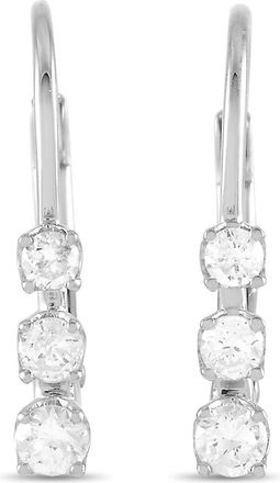 Luxury Bazaar 14K White Gold 0.25ct Diamond Earrings