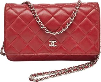 Chanel Pre-owned Cross Body Bags, female, Red, Size: ONE SIZE Pre-owned Compact Wallet