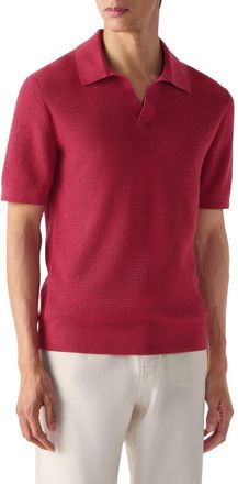 Ermenegildo Zegna Premium Cotton Polo Shirt in Dark Pink at Nordstrom, Size 46 Us