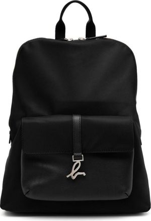 agnès b. logo plaque backpack - women - Calf Leather/Nylon/Polyester - One Size - Black
