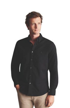 CHARLES TYRWHITT Stretch Washed Oxford Shirt in Black at Nordstrom, Size Xx-Large