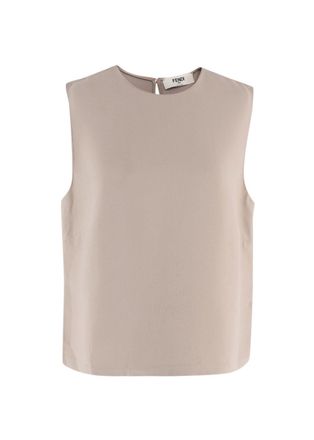 Fendi Beige Sleeveless Blouse Size M